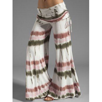 Tie Dye Print Wide Leg Pants Cinched Foldover Elastic Waist Long Relaxed Pants, Multicolor
Tie Dye Print Wide Leg Pants Cinched Foldover Elastic Waist Long Relaxed Pants, Multicolor