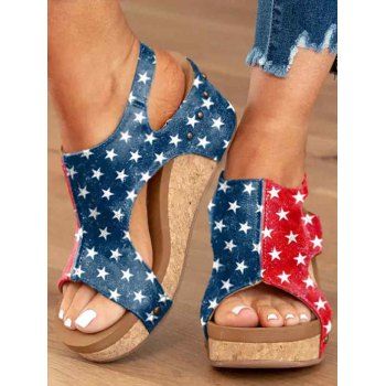 Contrast Colorblock Star Print Cut Out Wedge Slip On Outdoor Sandals, Multicolor a
Contrast Colorblock Star Print Cut Out Wedge Slip On Outdoor Sandals, Multicolor a