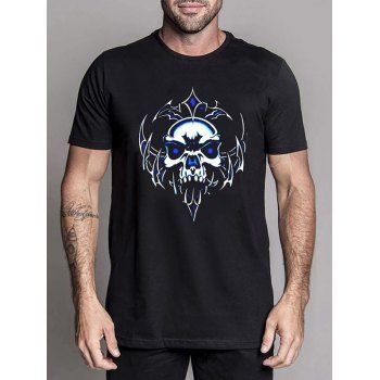 Skull Print Casual T Shirt Crew Neck Short Sleeve Tee, Black
Skull Print Casual T Shirt Crew Neck Short Sleeve Tee, Black