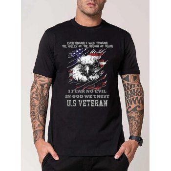 Eagle and Slogan Graphic Print Casual T Shirt Short Sleeve Round Neck Tee, Black
Eagle and Slogan Graphic Print Casual T Shirt Short Sleeve Round Neck Tee, Black