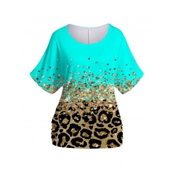 Plus Size & Curve T-shirt Leopard Print Batwing Sleeve Scoop Neck Casual Tee, Green
Plus Size & Curve T-shirt Leopard Print Batwing Sleeve Scoop Neck Casual Tee, Green