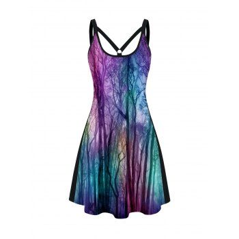 Psychedelic Tree Print Gothic Style Tank Dress Sleeveless Casual Mini Dress, Black
Psychedelic Tree Print Gothic Style Tank Dress Sleeveless Casual Mini Dress, Black
