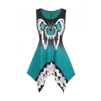 Ombre Butterfly Asymmetric Tank Top Chevron Print Panel Summer Handkerchief Top, Light green
Ombre Butterfly Asymmetric Tank Top Chevron Print Panel Summer Handkerchief Top, Light green