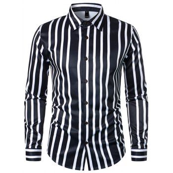 Black and White Stripe Print Shirt Button Up Long Sleeve Casual Shirt, Multicolor
Black and White Stripe Print Shirt Button Up Long Sleeve Casual Shirt, Multicolor