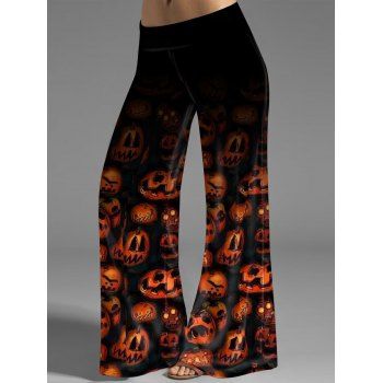 Halloween Pumpkin Print Wide Leg Pants Ombre Print Elastic Waist Loose Pants, Orange
Halloween Pumpkin Print Wide Leg Pants Ombre Print Elastic Waist Loose Pants, Orange