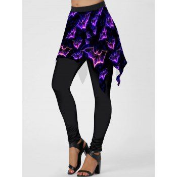 Halloween Colorful Bat Print Skirted Leggings Middle Waist Overlay Skirted Leggings, Purple
Halloween Colorful Bat Print Skirted Leggings Middle Waist Overlay Skirted Leggings, Purple