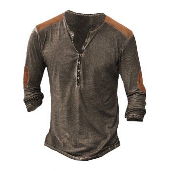 Vintage Colorblock Henley T Shirt Half Button Long Sleeve Casual Tee, Multicolor a
Vintage Colorblock Henley T Shirt Half Button Long Sleeve Casual Tee, Multicolor a