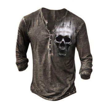 Halloween Henley T Shirt Skeleton Print Half Button Long Sleeve Tee, Multicolor a
Halloween Henley T Shirt Skeleton Print Half Button Long Sleeve Tee, Multicolor a
