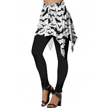 Halloween Colorblock Bat Print Skirted Leggings Elastic Waist Casual Leggings, Black
Halloween Colorblock Bat Print Skirted Leggings Elastic Waist Casual Leggings, Black