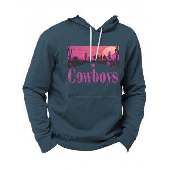 Cowboys Landscape Letter Print Graphic Hoodie Drawstring Kangaroo Pocket Hoodie, Deep blue
Cowboys Landscape Letter Print Graphic Hoodie Drawstring Kangaroo Pocket Hoodie, Deep blue