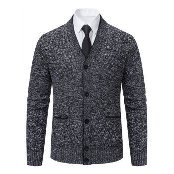 Fleece Lining Button Up Knit Cardigan Mock Pocket V Neck Heathered Warm Cardigan, Dark gray
Fleece Lining Button Up Knit Cardigan Mock Pocket V Neck Heathered Warm Cardigan, Dark gray