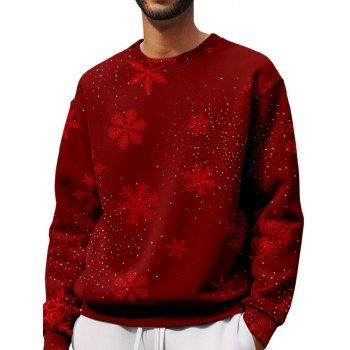 Christmas Snowflake Print Sweatshirt Drop Shoulder Round Neck Casual Sweatshirt, Red
Christmas Snowflake Print Sweatshirt Drop Shoulder Round Neck Casual Sweatshirt, Red