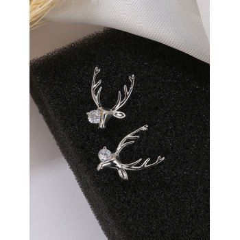 

Rhinestone Reindeer Antlers Christmas Stud Earrings, Silver
