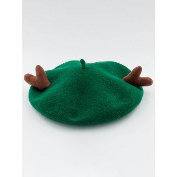 

Outdoor Christmas Reindeer Horn Beret, Deep green