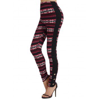 Snowflake Tribal Pattern Christmas Knit Leggings Mock Button Panel Knitted Leggings, Deep red
Snowflake Tribal Pattern Christmas Knit Leggings Mock Button Panel Knitted Leggings, Deep red