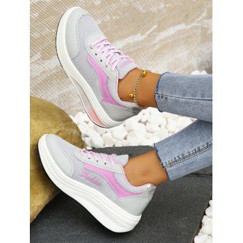 Women's Platform Outdoor Daily Color Block Sporty Casual Comfort Running Walking Mesh Lace-up Shoes, Light pink
Women's Platform Outdoor Daily Color Block Sporty Casual Comfort Running Walking Mesh Lace-up Shoes, Light pink