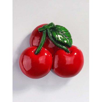 

3D Fruit Cherry Magnet Home Kitchen Decoration Magnetic Sticker Food Refrigerator Magnet Collection, Red
