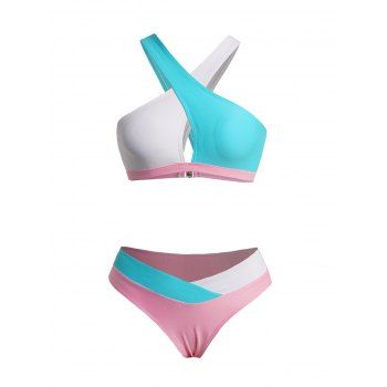 Women Sexy Low Waist Cross Color Matching Bikini Swimwear Push Up Swimsuit Bikinis Set, Multicolor
Women Sexy Low Waist Cross Color Matching Bikini Swimwear Push Up Swimsuit Bikinis Set, Multicolor