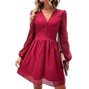 Hollow Out A Line Dress V Neck Long Sleeve Slim Robe Fashion Style Dress, Red
Hollow Out A Line Dress V Neck Long Sleeve Slim Robe Fashion Style Dress, Red
