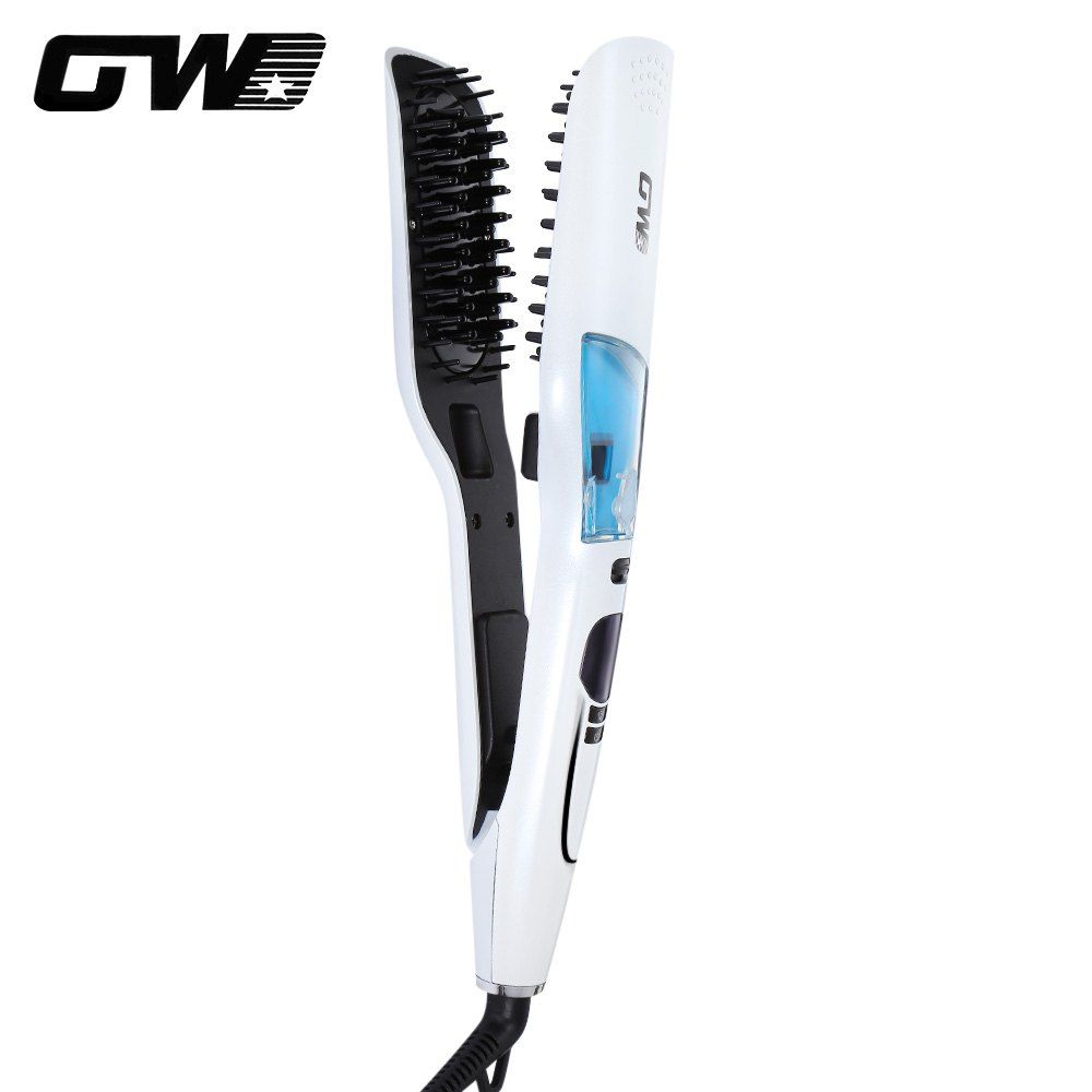 Guowei GW - 7613 Electric Steam Spray Infrared Ionic Hair Straightener Curler Hot Brush, White
Guowei GW - 7613 Electric Steam Spray Infrared Ionic Hair Straightener Curler Hot Brush, White