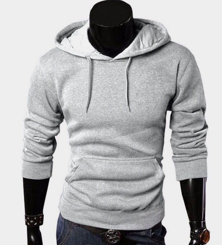 Casual Pure Hoodie Durable Comfort, Light grey