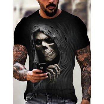 Gothic T Shirt Summer Grim Reaper Print Graphic T-shirt Short Sleeve Round Neck Tee, Multicolor
Gothic T Shirt Summer Grim Reaper Print Graphic T-shirt Short Sleeve Round Neck Tee, Multicolor