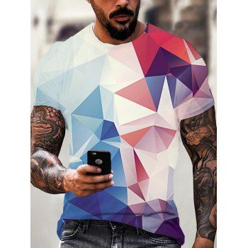 Casual T Shirt 3D Print Colored Geometric T Shirt Round Collar Short Sleeve Summer Vacation Tee, Multicolor
Casual T Shirt 3D Print Colored Geometric T Shirt Round Collar Short Sleeve Summer Vacation Tee, Multicolor