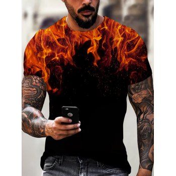 Summer T Shirt Fire Print Colorblock T Shirt Short Sleeve Round Neck Casual Trendy Tee, Multicolor
Summer T Shirt Fire Print Colorblock T Shirt Short Sleeve Round Neck Casual Trendy Tee, Multicolor