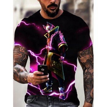Casual T Shirt Character Lightning Print T Shirt Short Sleeve Round Neck Trendy Summer Tee, Multicolor
Casual T Shirt Character Lightning Print T Shirt Short Sleeve Round Neck Trendy Summer Tee, Multicolor