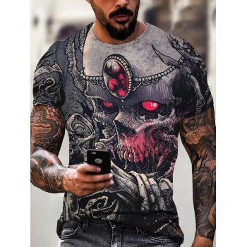 Allover Skull 3D Print Gothic T Shirt Short Sleeve Round Neck Casual Tee, Multicolor
Allover Skull 3D Print Gothic T Shirt Short Sleeve Round Neck Casual Tee, Multicolor
