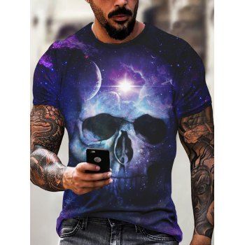 Gothic T Shirt Sun Moon Galaxy Skull Print Short Sleeve Round Neck Casual Tee, Multicolor
Gothic T Shirt Sun Moon Galaxy Skull Print Short Sleeve Round Neck Casual Tee, Multicolor