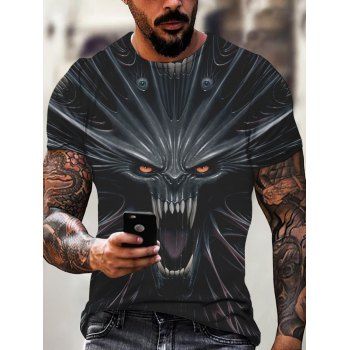 

Alien Monster 3D Print T Shirt Round Neck Short Sleeve Casual Tee, Multicolor