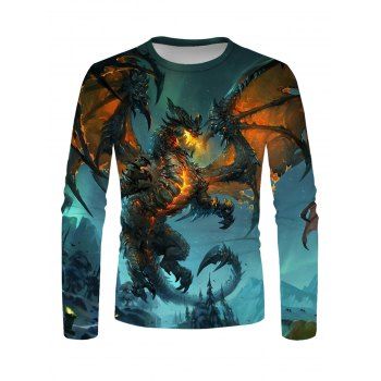 Gothic T Shirt Dragon Fire Print Long Sleeve T Shirt Round Neck Casual Tee, Multicolor
Gothic T Shirt Dragon Fire Print Long Sleeve T Shirt Round Neck Casual Tee, Multicolor
