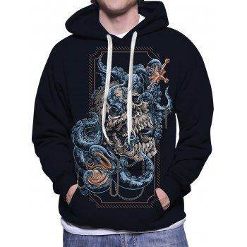 Skull Octopus Printed Hoodie Kangaroo Pocket Drawstring Long Sleeve Pullover Sweatshirt With Hood, Multicolor
Skull Octopus Printed Hoodie Kangaroo Pocket Drawstring Long Sleeve Pullover Sweatshirt With Hood, Multicolor