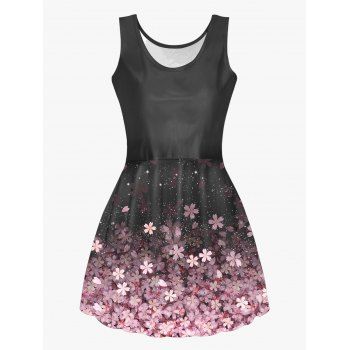 Flower Print Dress High Waisted Sleeveless Scoop Neck A Line Mini Dress, Multicolor
Flower Print Dress High Waisted Sleeveless Scoop Neck A Line Mini Dress, Multicolor