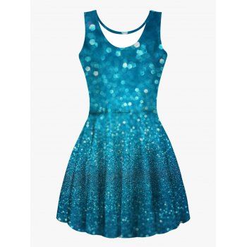 Allover Glitter Light Spots Print Tank Dress High Waist Casual A Line Dress, Multicolor
Allover Glitter Light Spots Print Tank Dress High Waist Casual A Line Dress, Multicolor