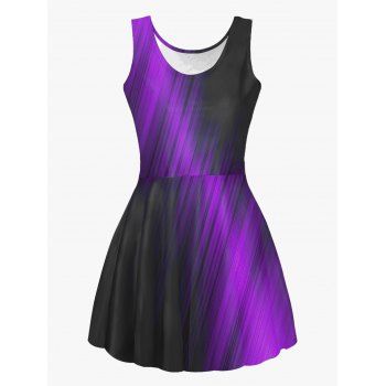 Sleeveless Print High Waist Tank Dress Scoop Neck Casual A Line Dress, Multicolor
Sleeveless Print High Waist Tank Dress Scoop Neck Casual A Line Dress, Multicolor