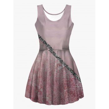 Sleeveless Print High Waist Tank Dress Casual Scoop Neck A Line Mini Dress, Multicolor
Sleeveless Print High Waist Tank Dress Casual Scoop Neck A Line Mini Dress, Multicolor