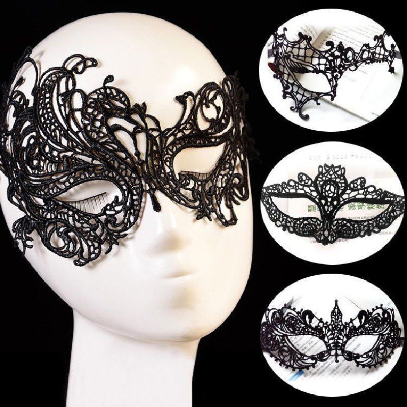 

Yeduo Black Sexy Lady Lace Mask Cutout Eye for Masquerade Party Fancy Dress Costume, Black a