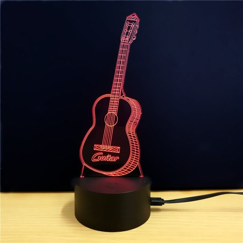 M.Sparkling TD074 Creative Guitar 3D LED Lamp, Rgb