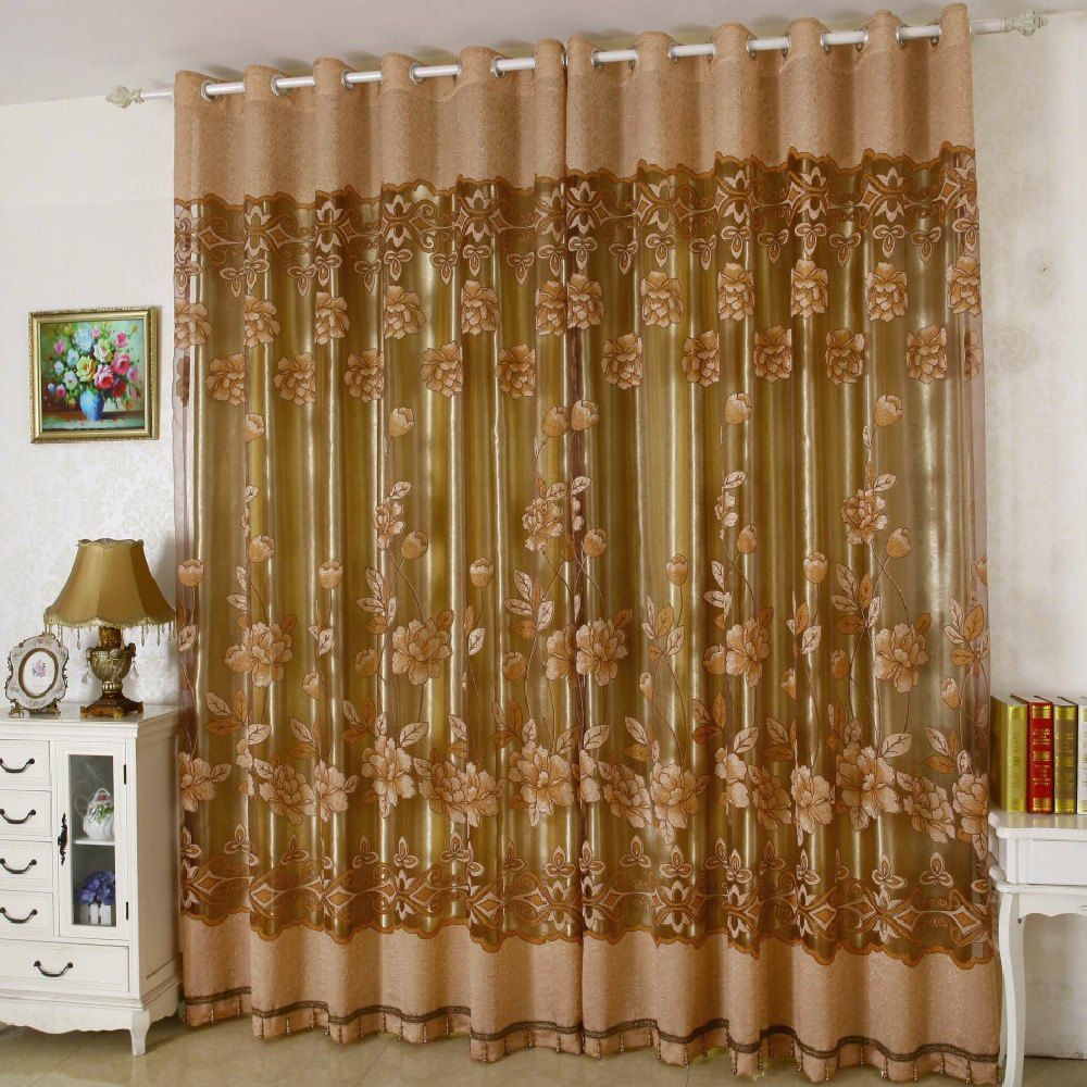 Curtain Finished Product of Living Room Balcony, Coffee