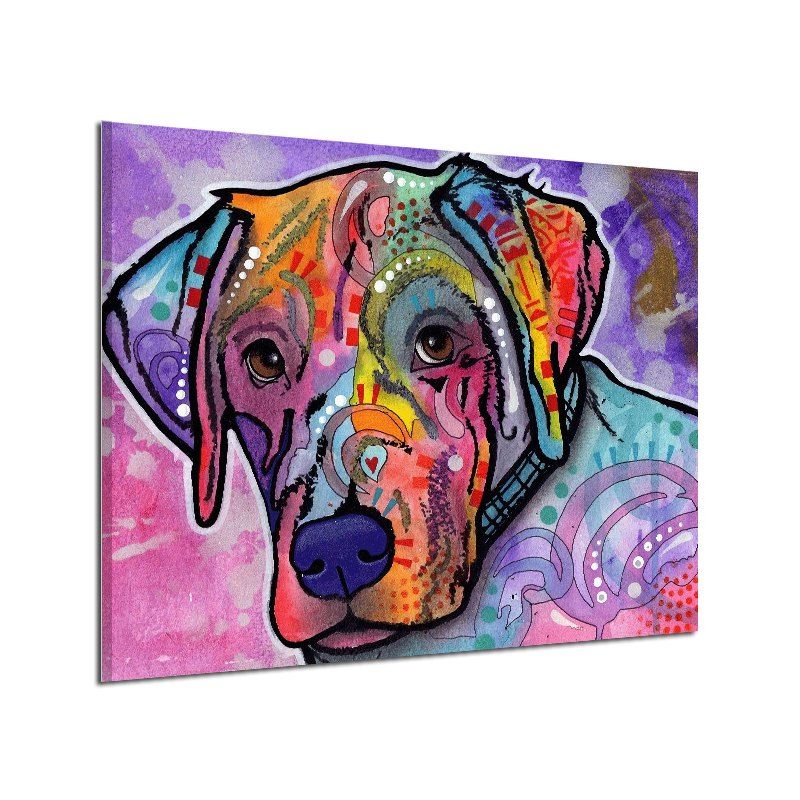 

Abstract Frameless Canvas Print of Dog Home Wall Decoration, Colorful