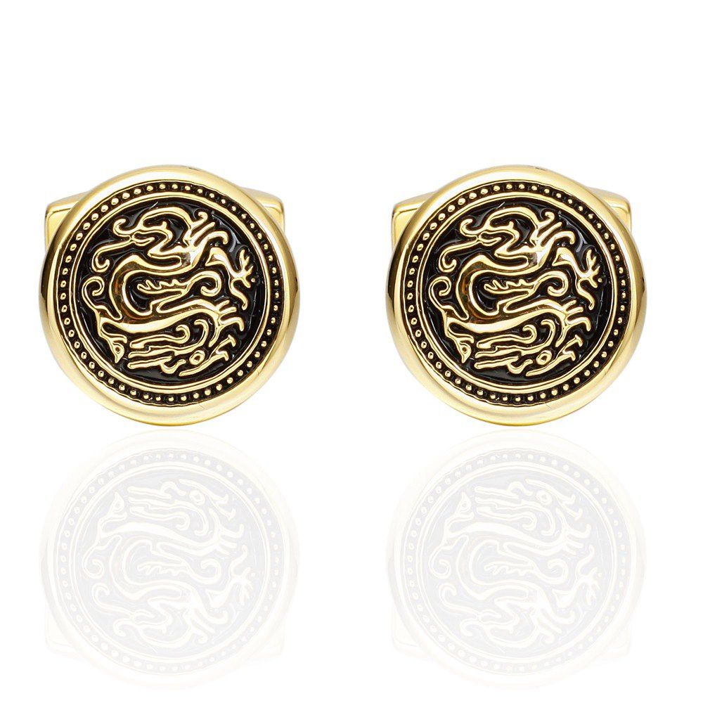 Fashion Gold Dragon Round Cufflinks French Long Sleeved Shirt Cuff Nails
Fashion Gold Dragon Round Cufflinks French Long Sleeved Shirt Cuff Nails