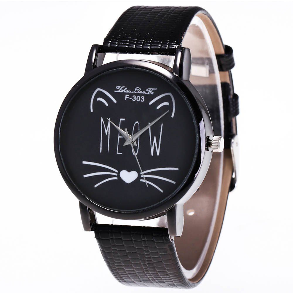 

ZhouLianFa New Fashion Crocodile Leather Strap Ladies Business Luxury Sports Quartz Watch, Black