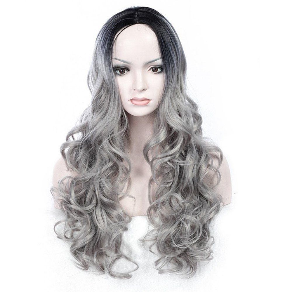 Fashion Women's Wig Silver Gray Dark Root Long Curly Hairstyle Full Wigs 24 inch, Platinum
Fashion Women's Wig Silver Gray Dark Root Long Curly Hairstyle Full Wigs 24 inch, Platinum