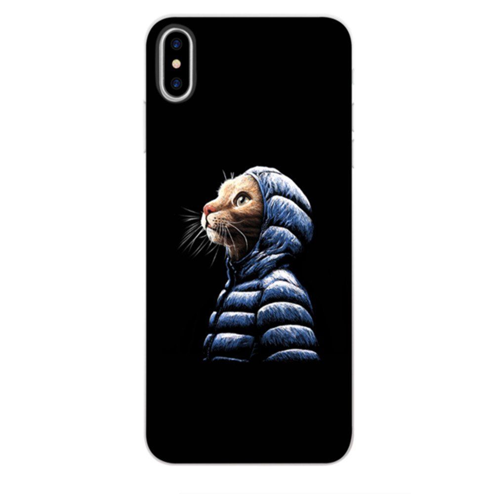 

Perfect Fitted Beautiful Black Lonely Cat TPU Case for iphone X