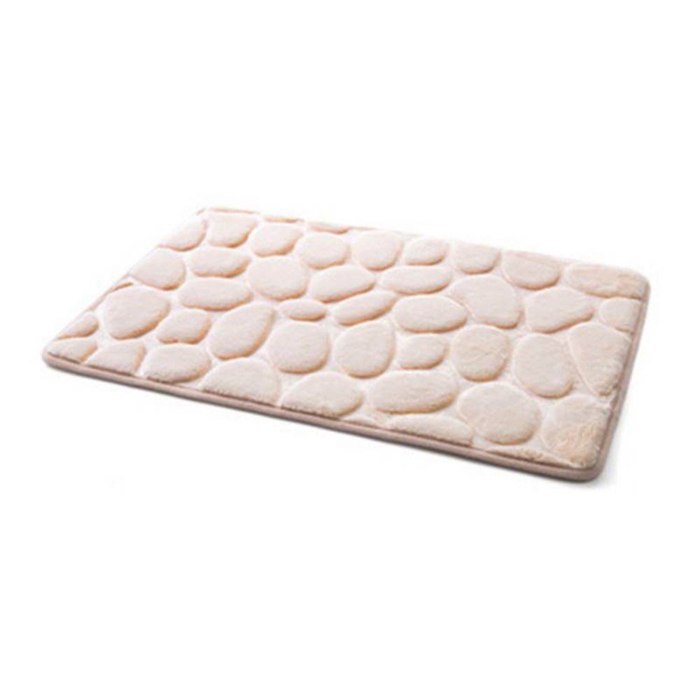 

3D Pebbles Rug Absorbent Rubber Bath Rebound Mat Carpet, Yellow