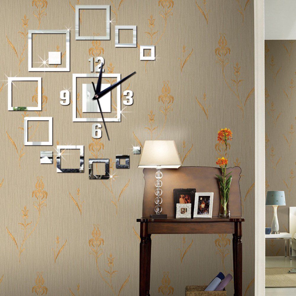 Diy 3D Square Wall Clock Acrylic Stickers Living Room Mordern Decoration, Cool white
Diy 3D Square Wall Clock Acrylic Stickers Living Room Mordern Decoration, Cool white