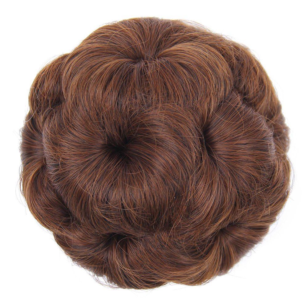 

TODO 12cm Flowers Bud Insert Comb Clip In Bun Updo Cover Hair Extensions, Light brown
