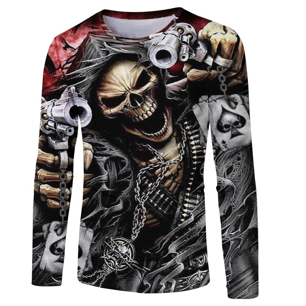 Fashion Spring and Autumn Style Chain Skull 3D Print Men's Long-Sleeve T-shirt, Multi
Fashion Spring and Autumn Style Chain Skull 3D Print Men's Long-Sleeve T-shirt, Multi